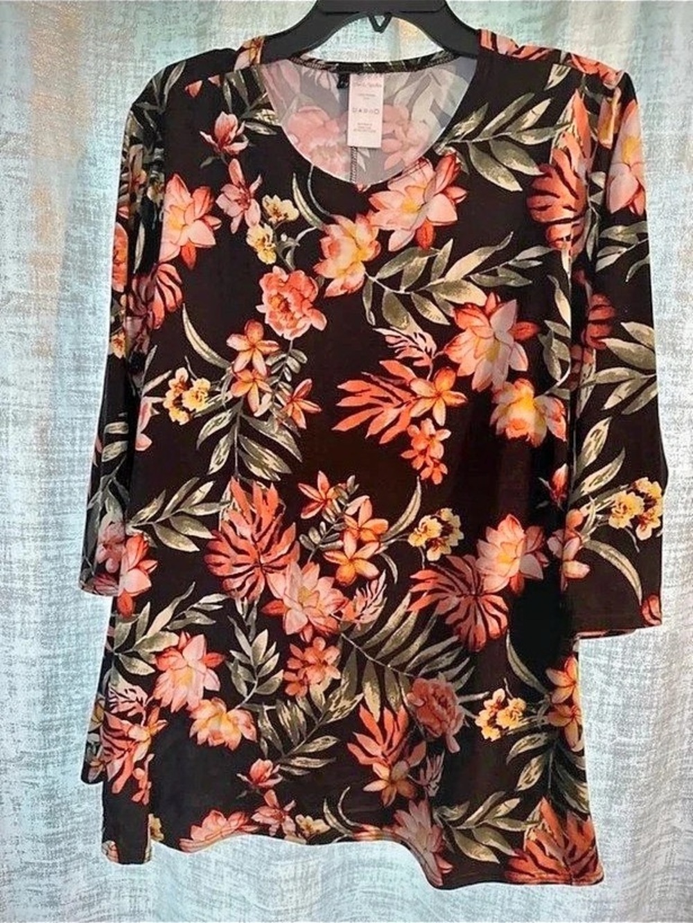 Pins & Needles Floral Long Sleeve Top in Black & Multicolor